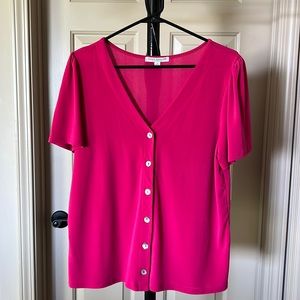 Pink short sleeve blouse